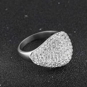 Bagues personnalisées en acier inoxydable de luxe, entièrement pavées de zircons cubiques, pour mariage, pour femme - Product Image 2