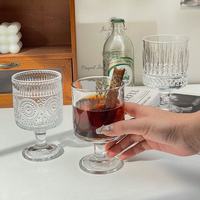 Verre Moderne en Verre Gaufré Tournesol, Gobelet Haute Précision pour Jus et Vin, Verre Transparent pour Desserts et Fruits, Fait Main et Écologique