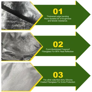 Alfombrilla <span class=keywords><strong>de</strong></span> aluminio <span class=keywords><strong>para</strong></span> parrilla <span class=keywords><strong>de</strong></span> 100cmx100cm, resistente al calor y al fuego, base <span class=keywords><strong>de</strong></span> 3 capas, alfombrilla grande <span class=keywords><strong>para</strong></span> brasero, fácil <span class=keywords><strong>de</strong></span> limpiar, <span class=keywords><strong>para</strong></span> césped - Product Image 5