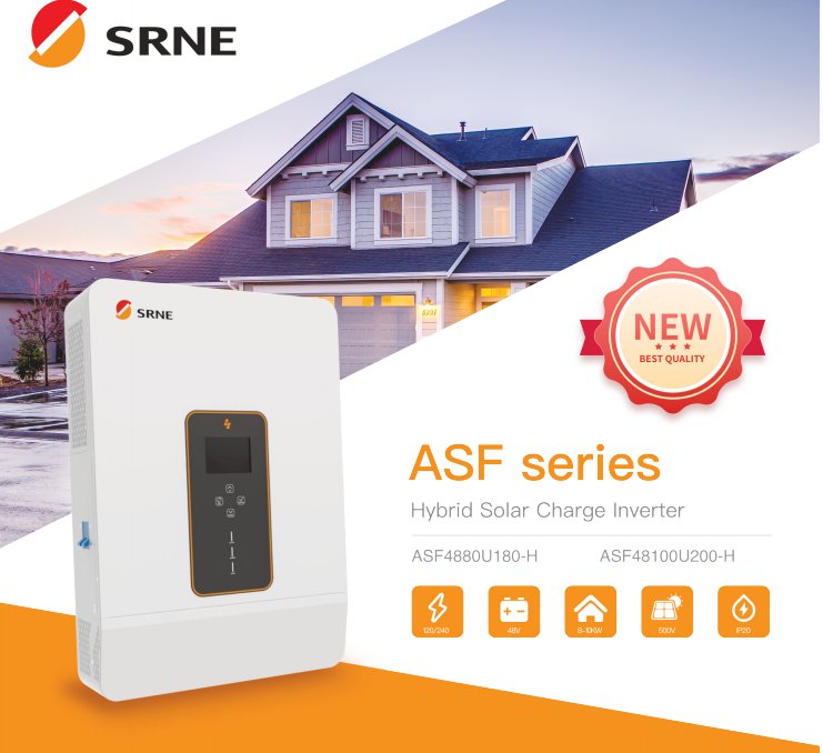 新品未開封品　SRNE 10kw ASP48100U200-H (ASF48100U200-H後継機) ハイブリッドソーラーインバーター 48V 単相三線式 100V/200V 同時出力可 SRNE ASF48100U200-H ソーラーインバーター 5kw 10kw 15kw 20kw 単相