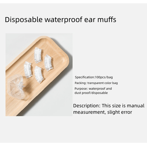 ที่ครอบหูใสกันน้ำแบบใช้แล้วทิ้ง100ชิ้น/ถุงพลาสติกยืดหยุ่นสำหรับใช้ในห้องอาบน้ำร้านเสริมสวย - Product Image 2
