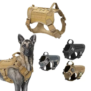 Kustom grosir tugas berat tidak ada tarik dapat disesuaikan nilon anjing latihan tempur taktis <span class=keywords><strong>Harness</strong></span> dengan pegangan pelatihan anjing <span class=keywords><strong>harness</strong></span> set - Product Image 2
