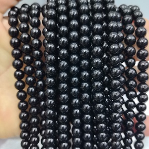 Authentic High-Polish <strong>Black</strong> Agate Natural Stone <strong>Beads</strong> 4mm 6mm 8mm 10mm 12mm Glossy Onyx Loose Strands for Jewelry DIY - Product Image 1
