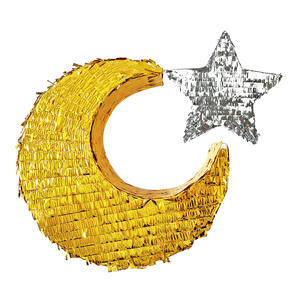 Piñata en forme de lune et d'étoile islamique Eid Mubarak pour l'anniversaire des enfants, Ramadan, Twinkle Little Star, révélation du sexe du bébé, fournitures pour fête prénatale - Product Image 1