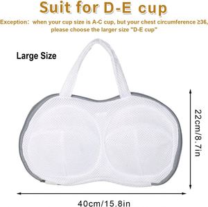 Sac de lavage réutilisable en maille de polyester avec fermeture éclair, écologique, pour sous-vêtements et vêtements féminins - Product Image 2