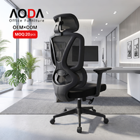 Chaises de bureau AODA à double dossier, fabricant de chaises de bureau inclinables à grand angle en maille, appui-tête, accoudoirs 3D, siège surdimensionné, Silla Giratoria