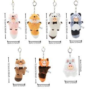 7PCS Forest Friends Blind Box - Fluffy Fox Cub/Bunny/<span class=keywords><strong>Red</strong></span> <span class=keywords><strong>Panda</strong></span> Plush Keychain Set Elige tu estilo Travel Hanging Decor Toy - Product Image 1