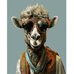 ภาพวาดการ์ตูนอัลปาก้าแกะสุภาพบุรุษ ระบายสีด้วยมือเพื่อการบำบัดสำหรับเด็ก ชุดระบายสีตามตัว<span class=keywords><strong>เลข</strong></span> ภาพพิมพ์บนผ้าใบความละเอียดสูง ระบายสีง่าย - Product Image 3