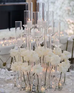 Bougeoir en <span class=keywords><strong>Cristal</strong></span> Transparent avec Couvercle pour Centre de Table de Mariage - Product Image 6