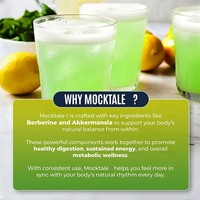 Mocktale Soutien Métabolique et Immunitaire, Mélange de Boissons en Sachet, Saveur Berbérine Citron Menthe, 30 Sachets, Sans Sucre, 25 Calories, Adulte