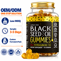 OEM Private Label Minyak Habbatussauda Hitam dalam Bentuk Permen Jeli Antioksidan 90 Buah 500mg 2% Thymoquinone Cold Pressed Vegan Halal Dewasa