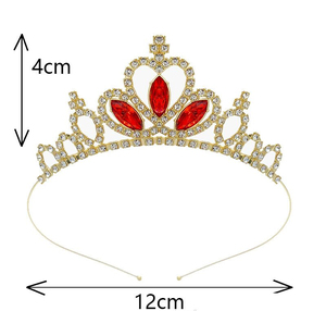 Couronne de princesse pour enfants en alliage métallique plaqué argent, sertie de diamants, nouvelle conception, pour mariage, fiançailles, anniversaire - Product Image 5