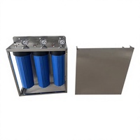 Système de filtration d'eau pour toute la maison Big Blue 20 pouces à 3 étapes avec armoire en acier inoxydable de qualité 304 pour l'eau de puits domestique