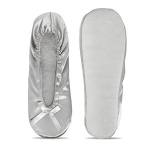 Nuove scarpe da regalo per gli ospiti dopo la festa pantofole pieghevoli ballerine in raso d'oro con soletta in spugna - Product Image 1
