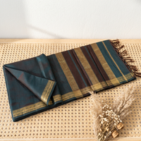 Saree Sutra Katun Maheshwari Garbh Reshmi Tenun Tangan Tradisional Desainer Etnik untuk Pesta Pernikahan dan Acara Perayaan Wanita LoomIndia