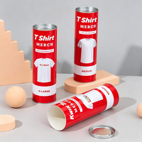 Boîte cylindrique en papier kraft avec couvercle métallique pour emballage de t-shirts, foulards en soie et sous-vêtements, personnalisable avec logo, vente en gros