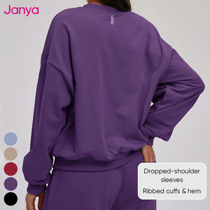 Janya <span class=keywords><strong>Felpe</strong></span> Girocollo da <span class=keywords><strong>Donna</strong></span> Personalizzate di Tendenza, Top Sportivi e Fitness, Felpa Oversize Casual Larga - Product Image 3