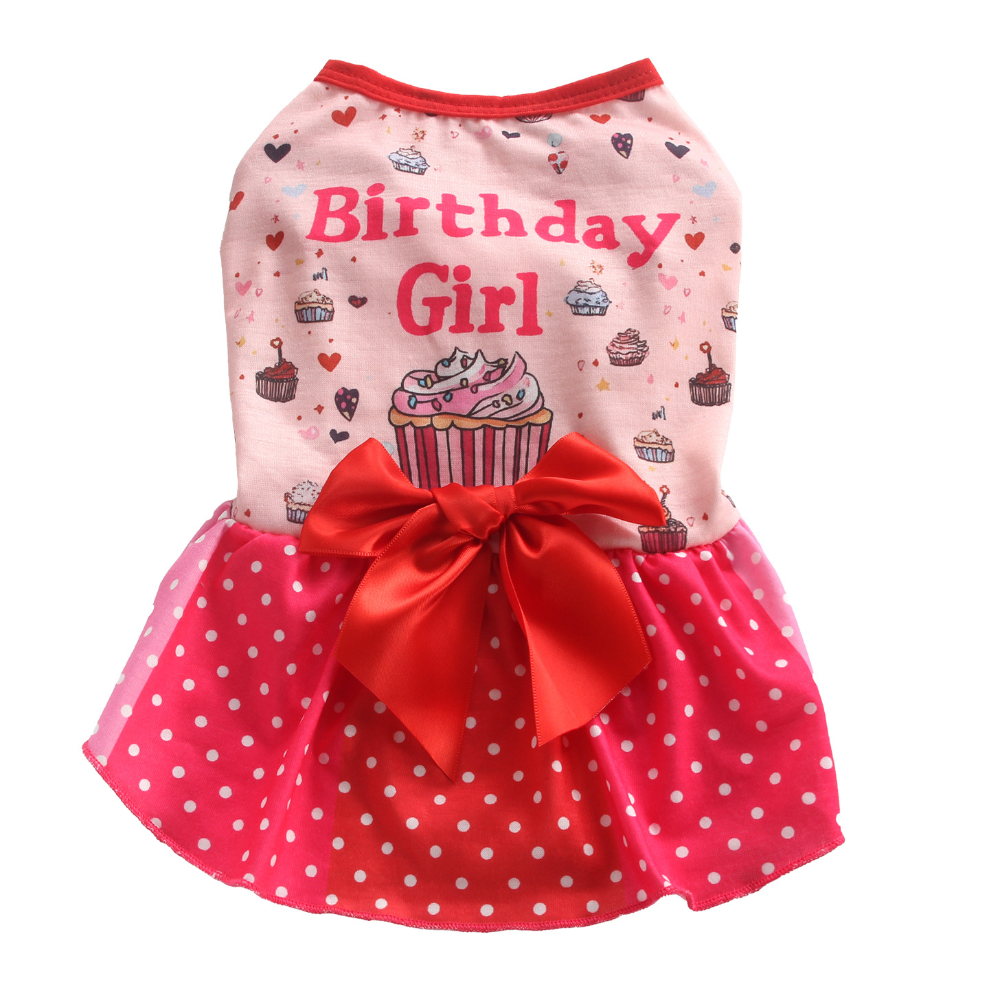 Robe d'anniversaire à pois ondulés