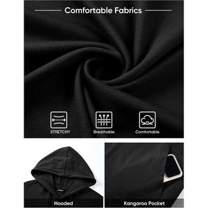 เสื้อฮู้ดแขนสั้นผู้ชาย FOXA ผ้าฝ้ายถัก 100% ระบายอากาศได้ดี น้ำหนักเบา สีพื้น มีกระเป๋า เหมาะสำหรับใส่ลำลอง - Product Image 4
