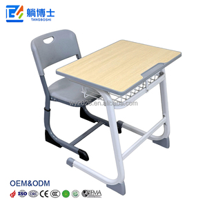 โต๊ะและเก้าอี้รูปตัว C สำหรับครูและนักเรียน พร้อมลิ้นชักโครงเหล็ก - Product Image 2