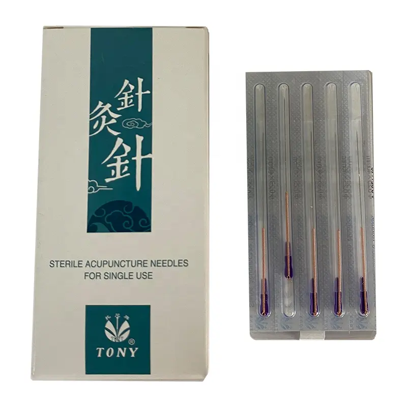Tony Brand Disposable Sterile Press Needle Copper Handle With Tube Acupuncture Needles