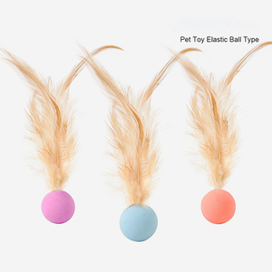Nouvelle balle rebondissante en caoutchouc à plumes de poulet populaire - Jouet interactif pour chat pour le divertissement autonome et la poursuite - Product Image 5