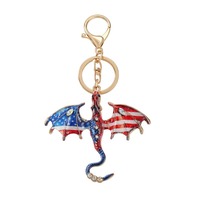 Porte-clés Dragon Émaillé Multicolore, Dragon Volant Fantastique, Anneau de Clés en Métal, Pendentif de Sac, Breloque, Cadeau