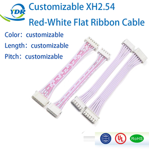 Kabel Ribbon Datar JST XH2.54 Konektor Betina Merah-Putih 10cm 20cm 30cm Kabel Harness Kepala Tunggal/Ganda 24AWG - Product Image 1