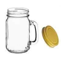 Bocaux de conservation en verre en gros avec couvercle métallique doré, forme carrée, hermétiques, pour la cuisine, le stockage de boissons et d'aliments, et la décoration de fêtes