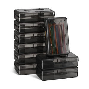 Boîte à crayons de couleurs assorties, étui rigide en plastique personnalisé pour enfants, fournitures scolaires, boîte de rangement pour crayons et stylos - Product Image 1