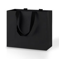 Lipack Kraft Schwarze Papiertüte Maßgefertigte Handwerkliche Verpackungspapiertüte mit Griff