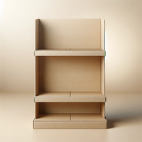Présentoir de sol en carton pop-up marron et blanc kraft pour allume-cigare – Présentoir en carton pop-up