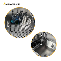 Keran Pembilas Gelas SIMEINO Custom 201/304 SS Komersial untuk Meja Kerja, Counter, dan Knock Box, 220-240V untuk Kafe dan Minuman Susu