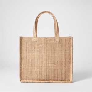 Sac fourre-tout en <span class=keywords><strong>toile</strong></span> <span class=keywords><strong>de</strong></span> <span class=keywords><strong>jute</strong></span> imprimé écologique réutilisable avec poignée Pochettes personnalisées bon marché - Product Image 5