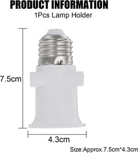 Adaptador de Base para Lámpara LED con Rosca <span class=keywords><strong>E27</strong></span>, Material ABS y Metal, <span class=keywords><strong>Enchufe</strong></span> de Conversión Eléctrica - Product Image 4