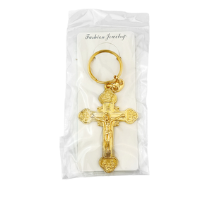 Venta al por mayor llavero de regalo personalizado religioso Jesús cristiano Cruz <span class=keywords><strong>Biblia</strong></span> verso Acero inoxidable Metal Cruz llavero - Product Image 3
