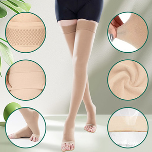 Calze a Compressione Antiembolica Profilattica al Ginocchio per Uomini e Donne, Punta Aperta - Product Image 1