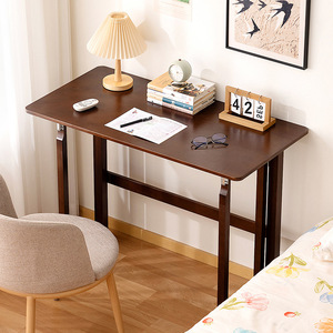 Small apartment computer desk, student single desk, solid wood, foldable, simple office desk for dormitory and bedroom, - Product Image 2