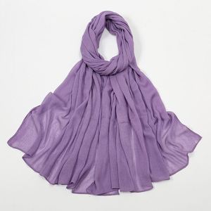 Nuevo Hiyab de Rayón de Color Sólido de 180*80, Chal con Textura Arrugada, Colección de Primavera, Hiyab Arrugado para Mujer - Product Image 5