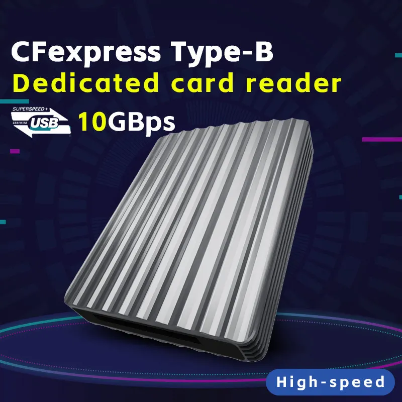 Leitor de cartão TISHRIC CFexpress tipo B USB3.2 Gen 2*2 10 Gbps Adaptador de cartão Flash leitor de cartão