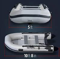 Kayak gonflable en PVC durable de 4,7 m pour 5 personnes, design populaire, certifié CE, bateau de sport avec plancher en aluminium
