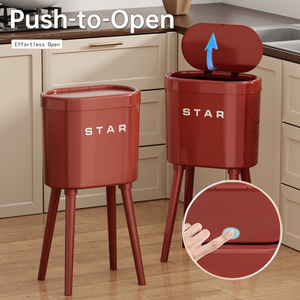 Bote de Basura Moderno de Fábrica con 4 Patas y Ruedas, Tapa Abatible, PP Ecológico para Accesorios de Cocina, Hogar y Jardín - Product Image 6