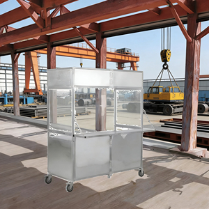 Carrito de Comida Plegable con Ruedas de Acero Inoxidable, 4 Ruedas, para Venta Ambulante de Snacks, Helados, Café y Dulces - Product Image 2