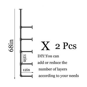 Giá đỡ treo tường bằng kim loại kiểu steampunk mộc mạc, kệ sắt đúc đen không có gỗ để trang trí nhà cửa - Product Image 4