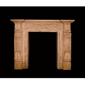 Marco de Chimenea de Piedra Arenisca Tallada, Elegante y Hecho a Mano, Duradero, Ecológico, Diseño Moderno para Sala de Estar, Dormitorio, Jardín - Product Image 1