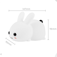 Mini belle veilleuse rechargeable en silicone doux au toucher pour enfants lampe de lapin illuminant la veilleuse en silicone pour animaux