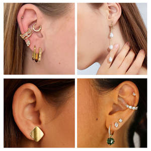 Серьги-гвоздики на заказ от производителя OEM/ODM, высококачественные 925 серебряные позолоченные, оптовая продажа, серьги-гвоздики, серьги-подвески - Product Image 3