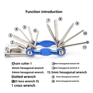 Kit de Herramientas de Reparación 11 en 1 para Bicicleta de Montaña, Multifuncional, Cortador de Cadena, Destornillador y Llave Inglesa de Colores - Product Image 6