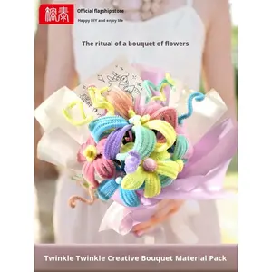 Макарон, тюльпан ручной работы, Набор для изготовления букетов, утолщенные стебли из синели для творческого подарка, набор игрушек для времяпрепровождения - Product Image 3