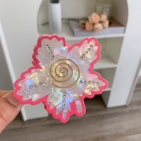 Süße Halbgebundene Haarspange für den Hinterkopf mit Blatt-Diamant-Griffklammer, Individuelles Logo, Krallenklammer im Blattdesign, Haaraccessoires